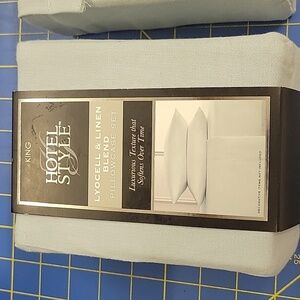 King Hotel Style Lyocell & Linen Blend Pillow Case Set of 2 in Pk Duck Egg Color